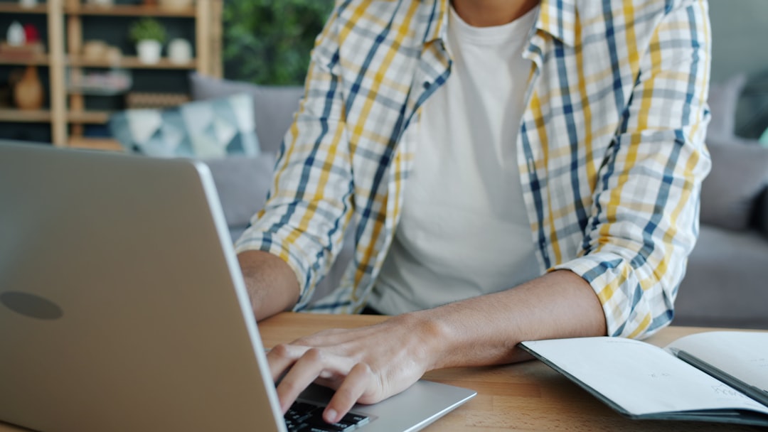 woman working laptop home
