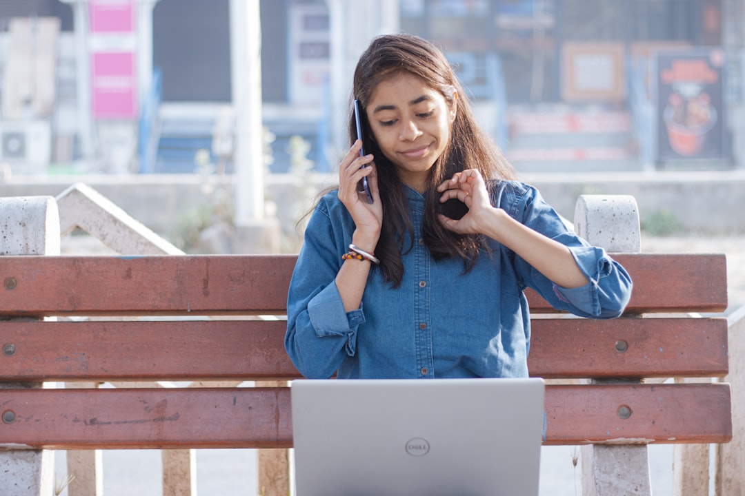 woman working laptop