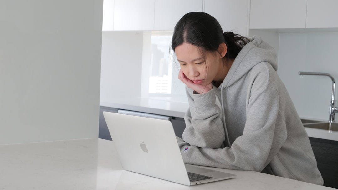 woman using laptop